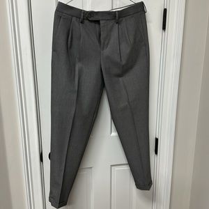 Express Dress Pants Grey Pleated & Cuffed Photographer Fit